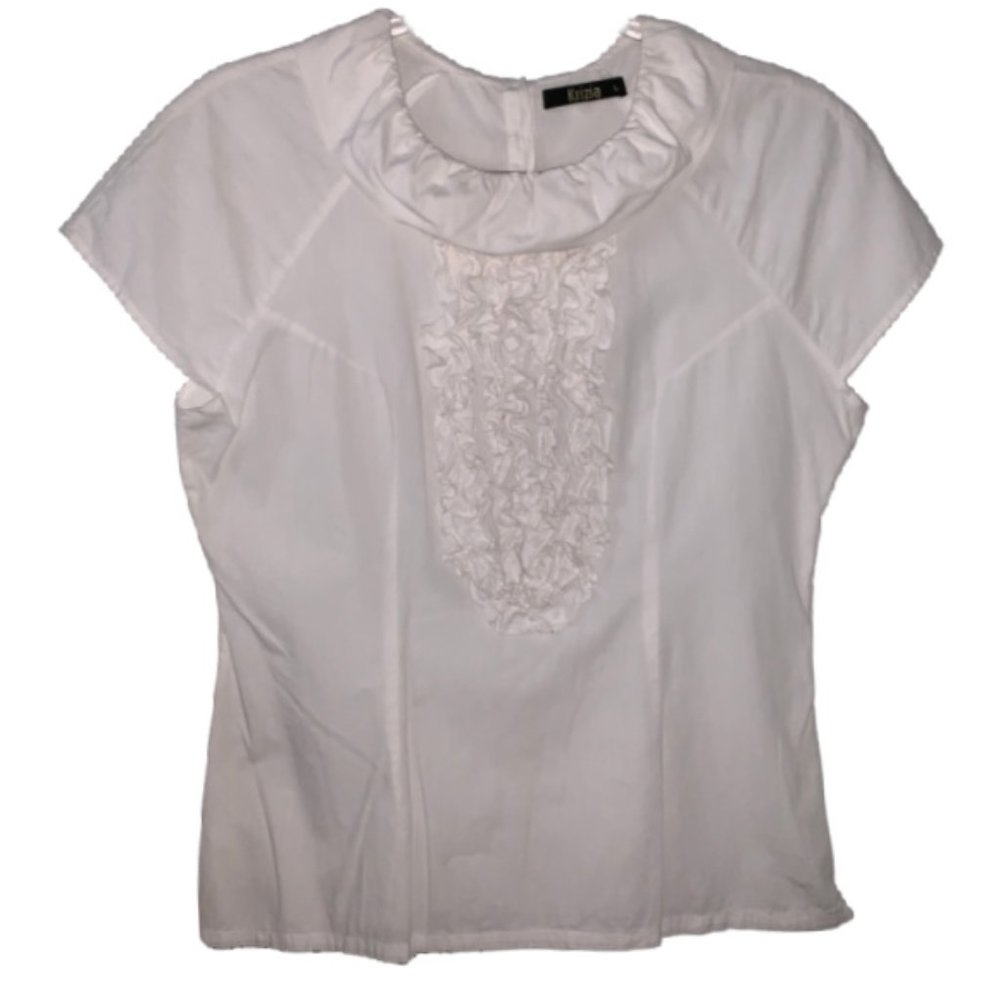 Krizia Vintage Tuxedo Fitted Blouse - Size Large